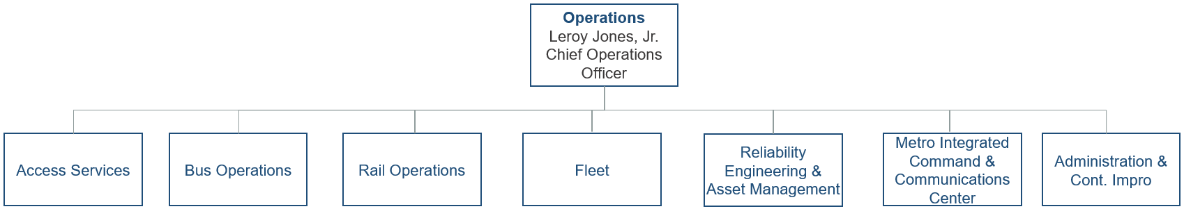 Organization Chart Chief Operations Officer