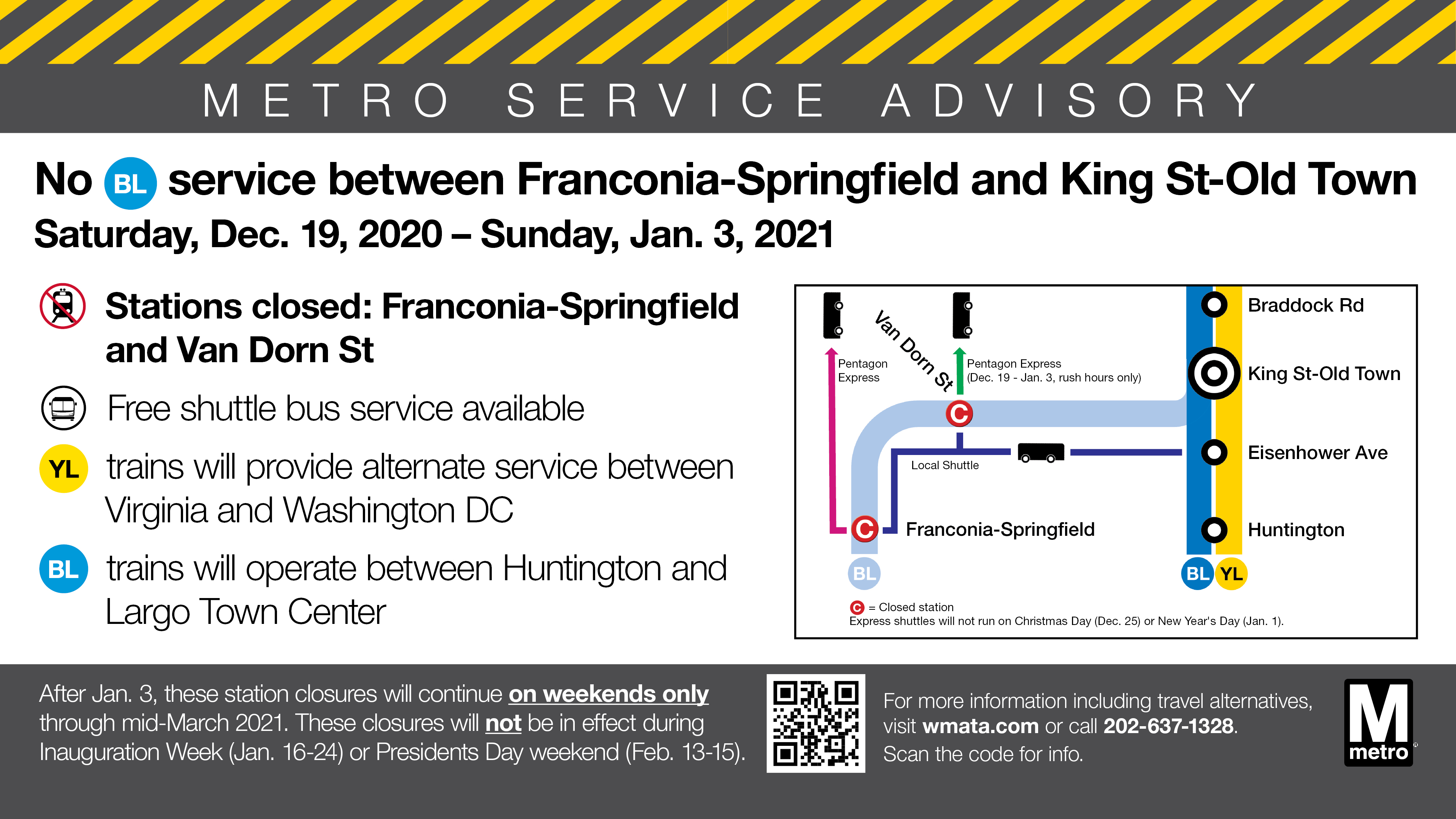 Franconia-Springfield-Van-Dorn-Shutdown12-20-thru-01-21