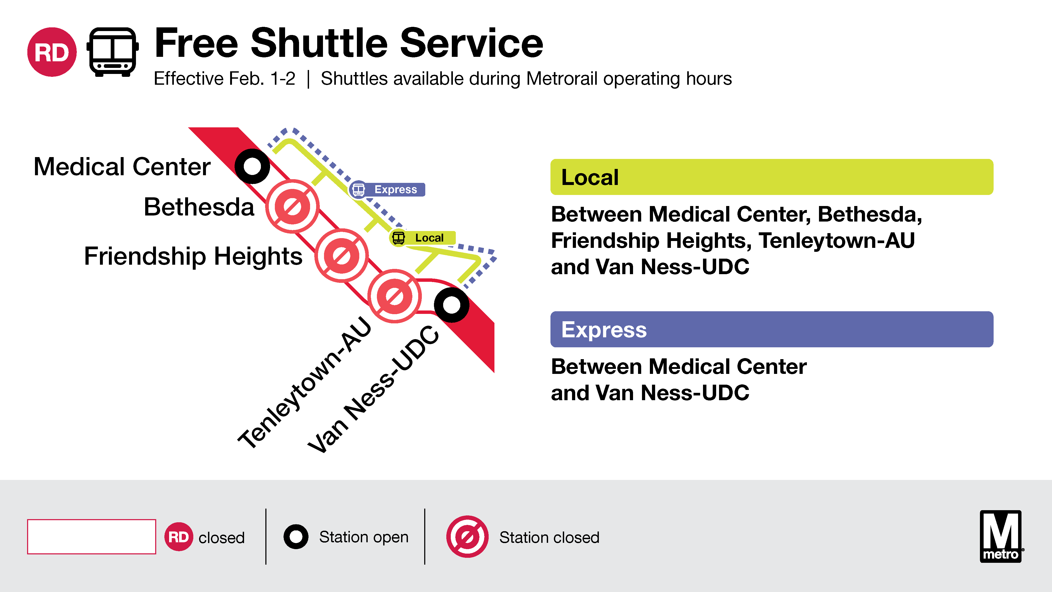 Red line service change map