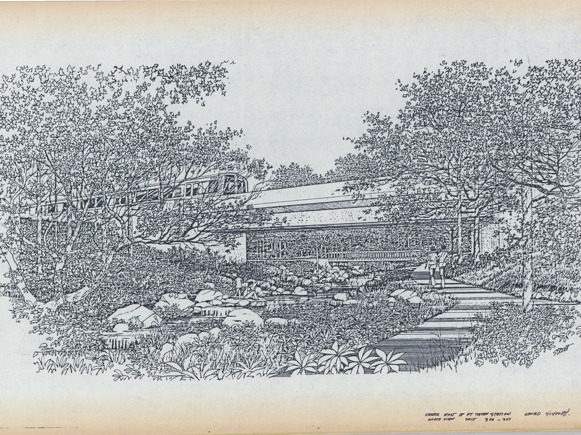 Harry Weese & Associates original drawing used for Bus Bay C