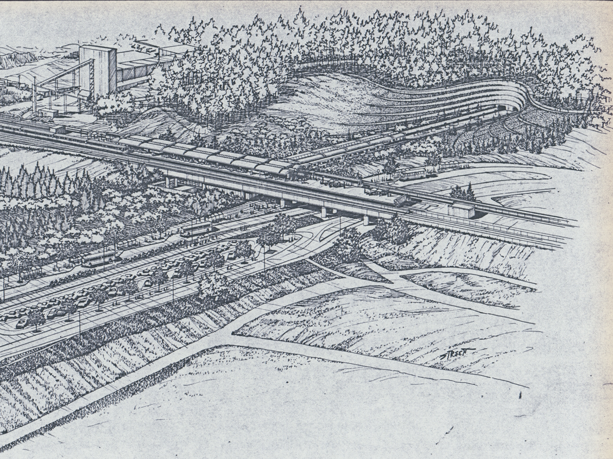 Harry Weese & Associates original drawing used for Bus Bay F