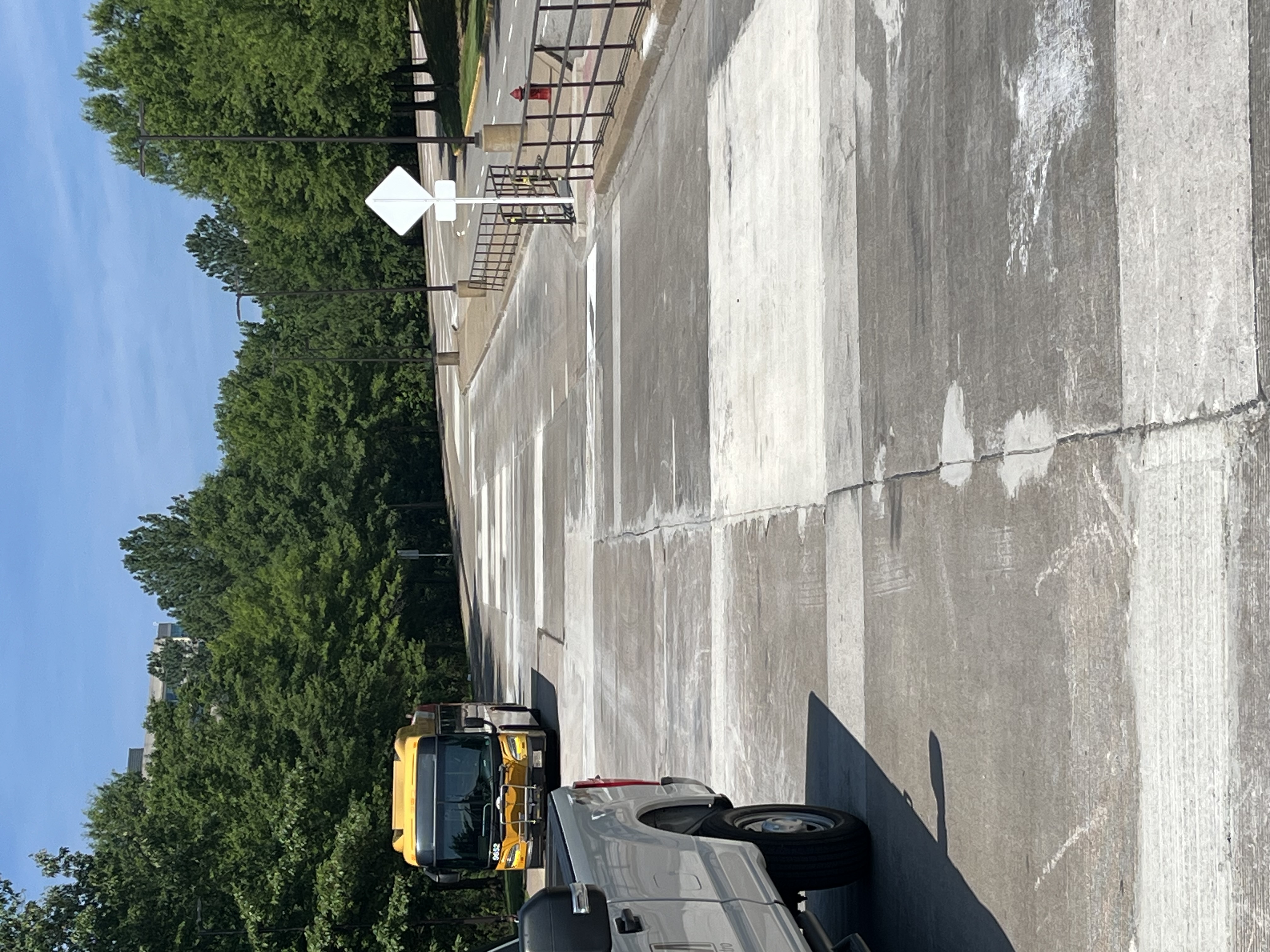 Crews replaced broken concrete in bus loops and parking lots.