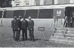 President Johnson inspects a model of a Metro car on the White House lawn in 1968 - eight years before Metrorail opened to the public.
