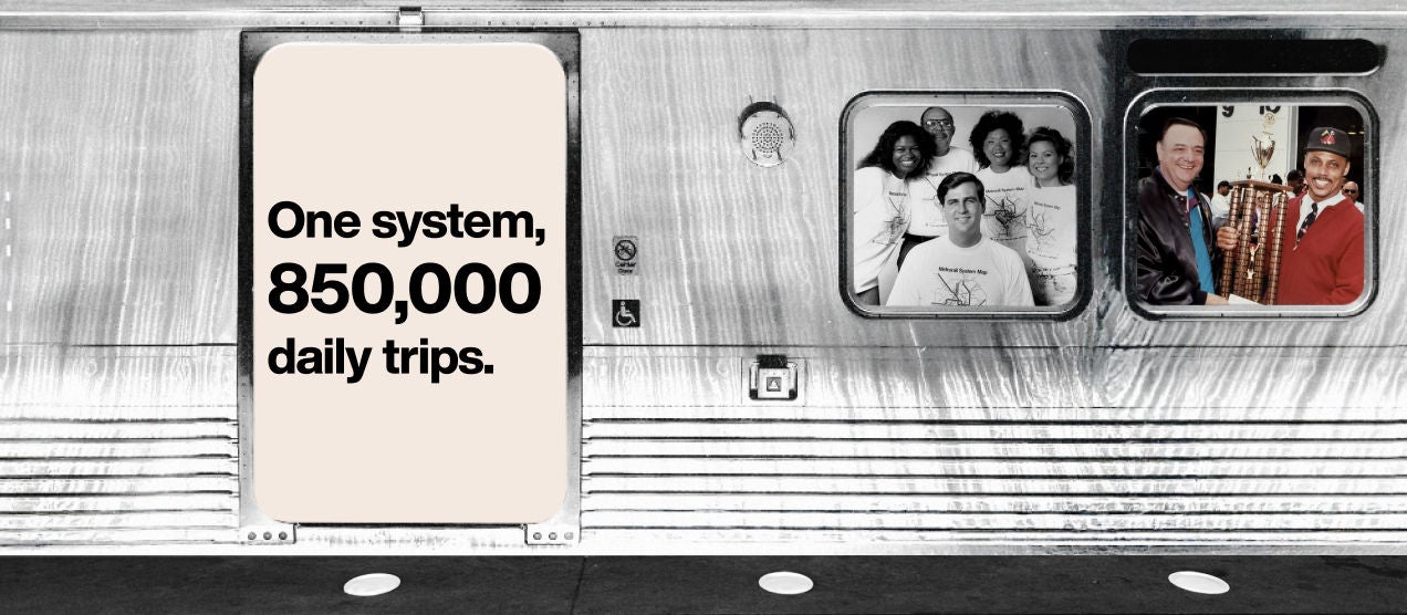 Image of a Metro Rail vehicle with fun facts