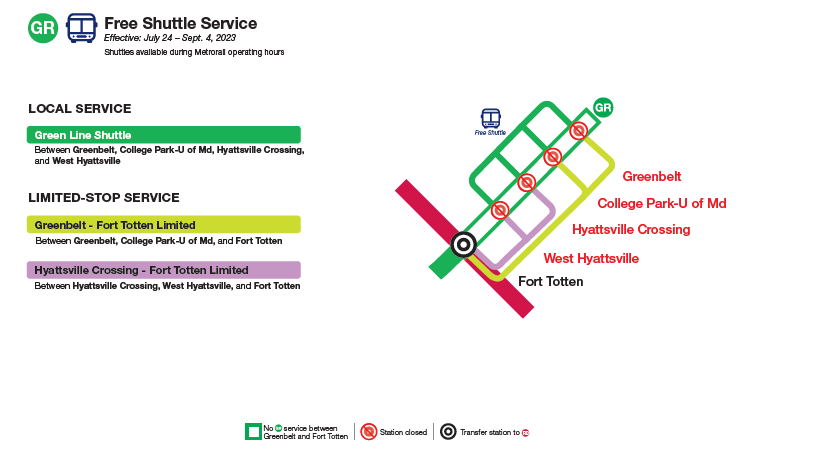 Shuttle Service Map July 24 - Sept 4