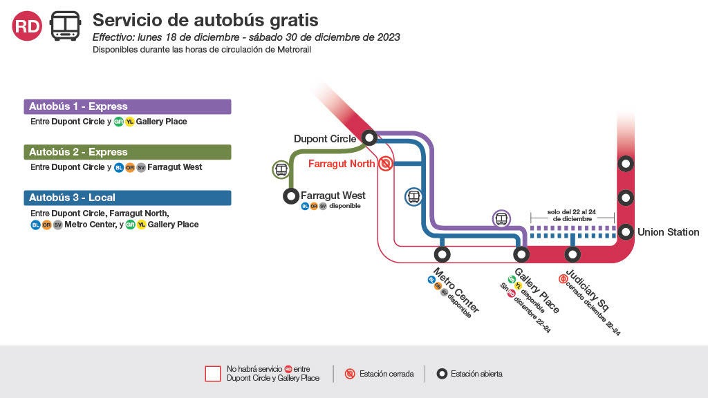 Servicio de autobús gratis.