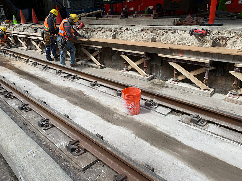 New shoring at Addison Rd station