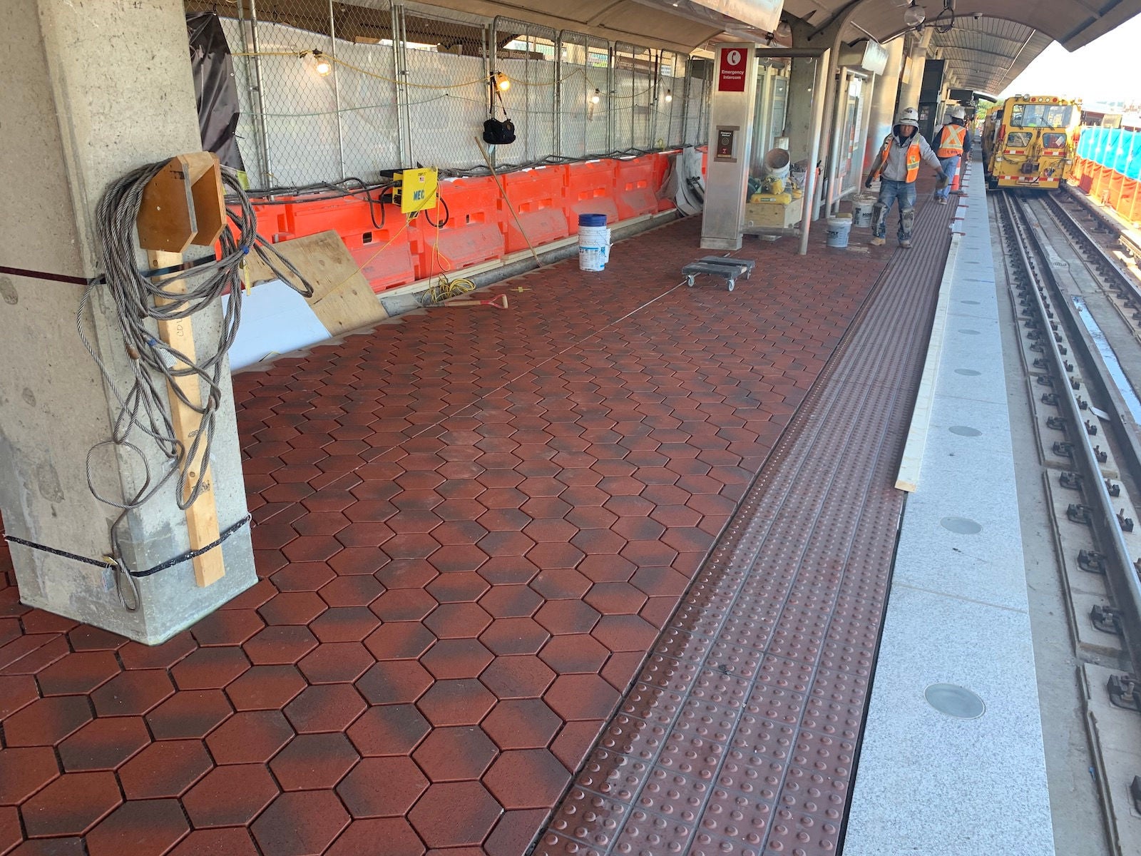 Tile installation and grouting at Reagan National Airport
