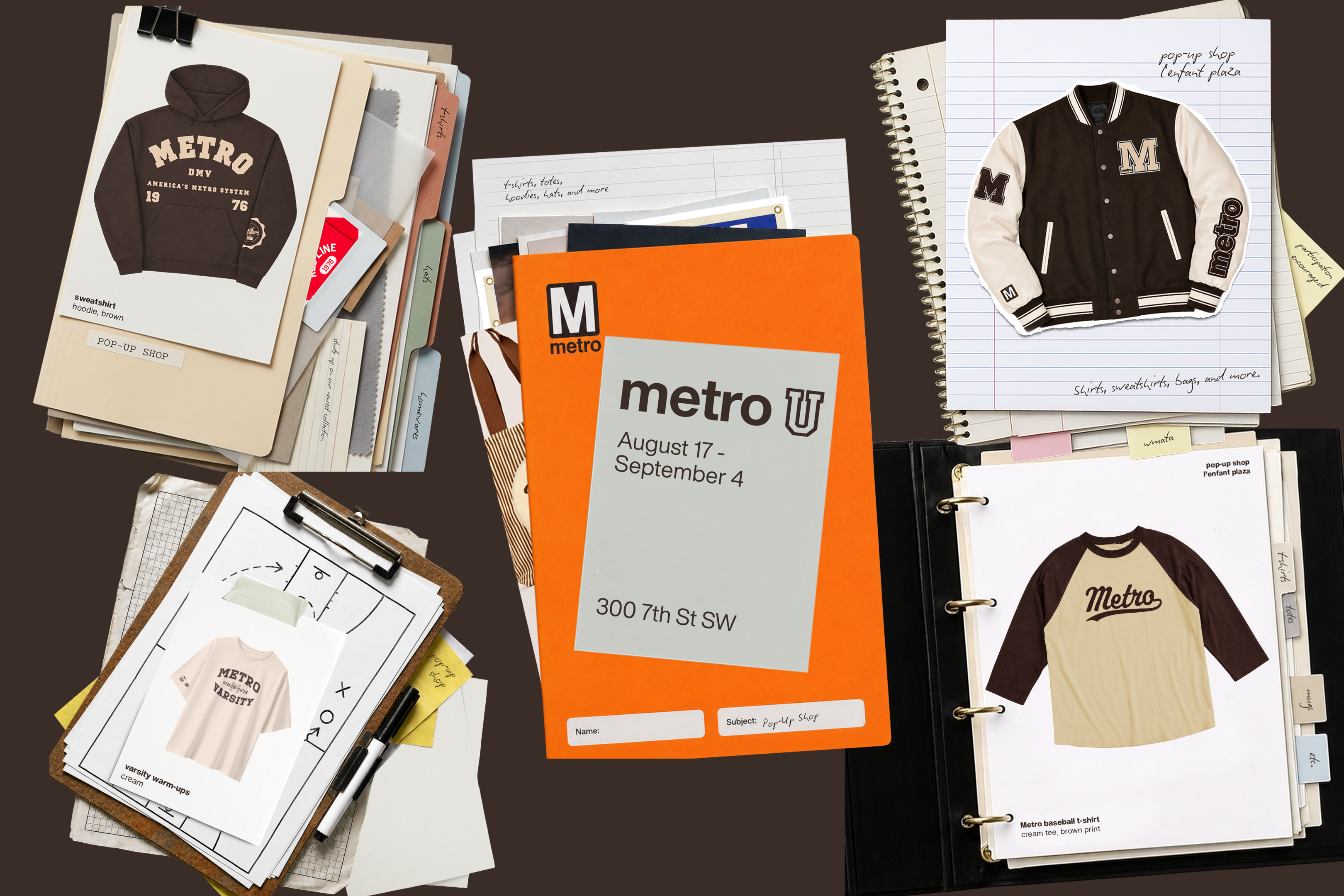 Collage of Metro U Pop Up Merch