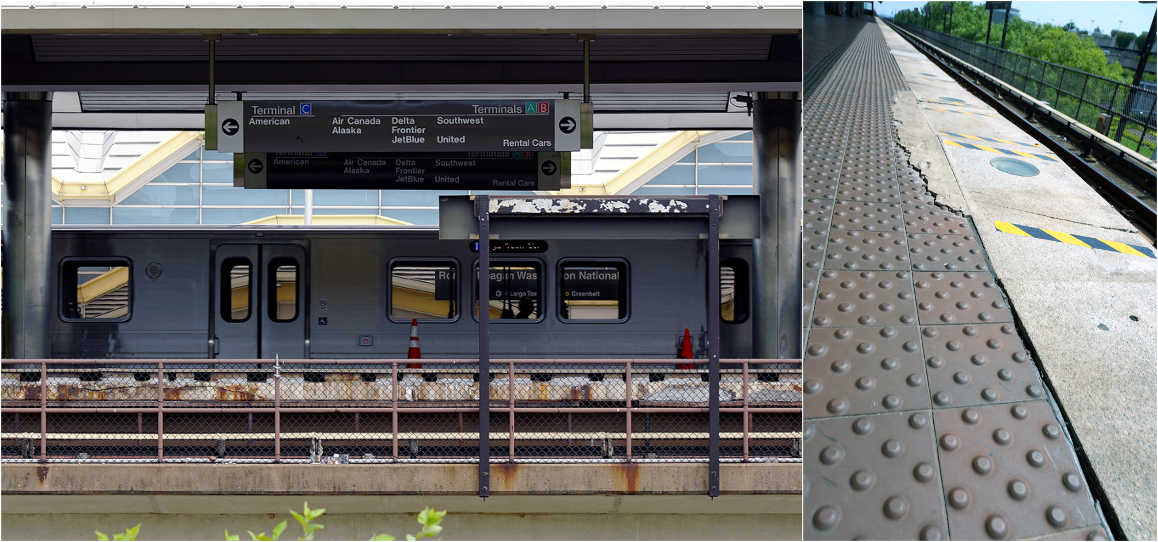 Conditions at Reagan National Airport platform in July 2020