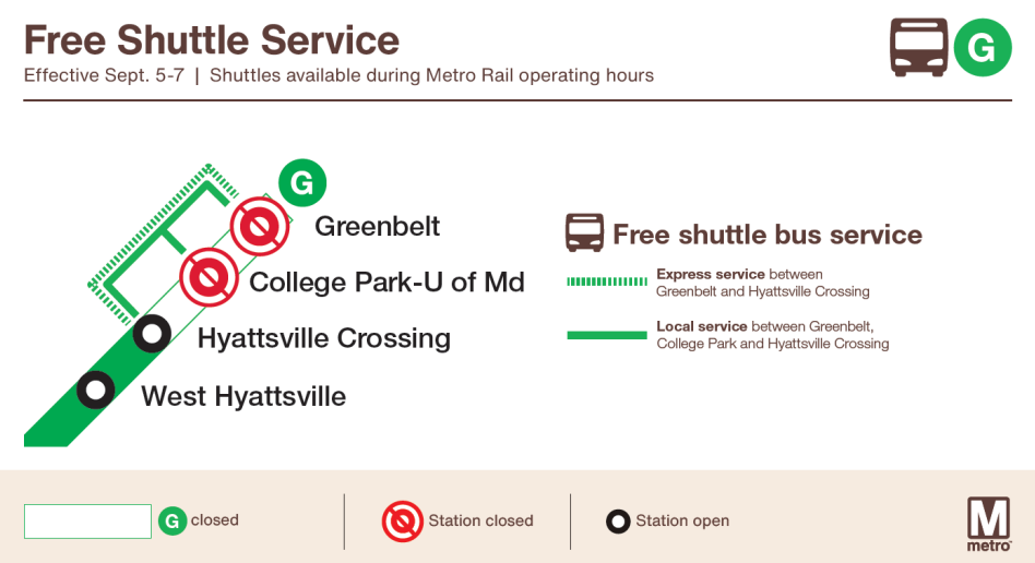 Green Line Shuttle Bus Service September 5-7, 2026