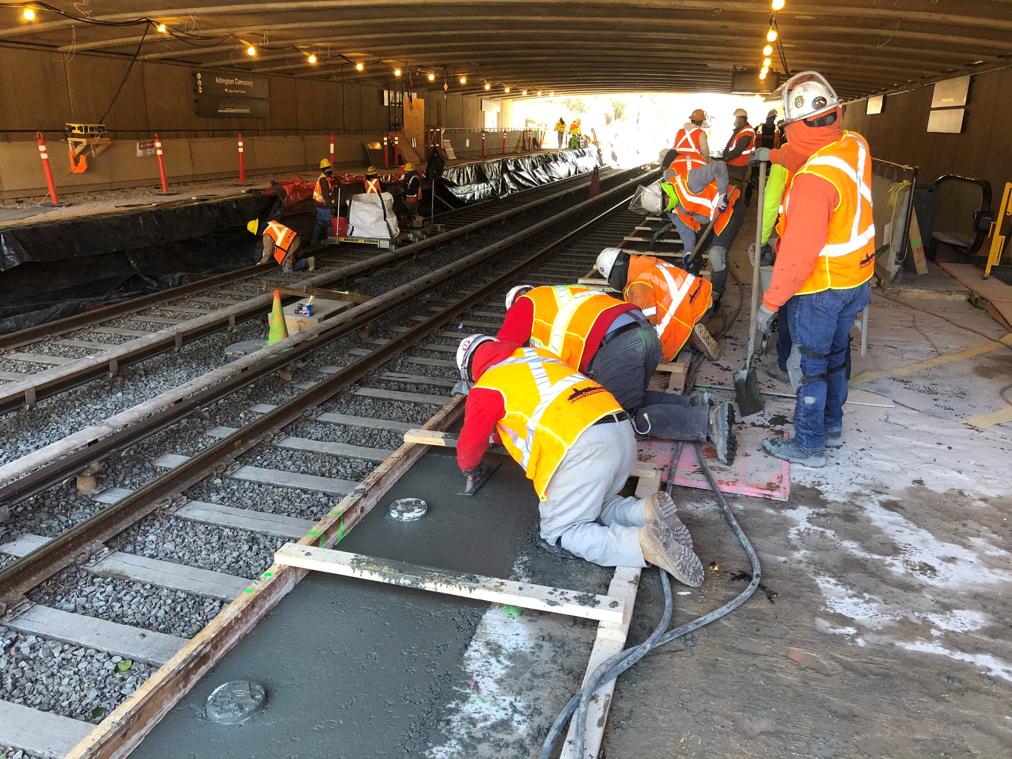 Pouring the track edge