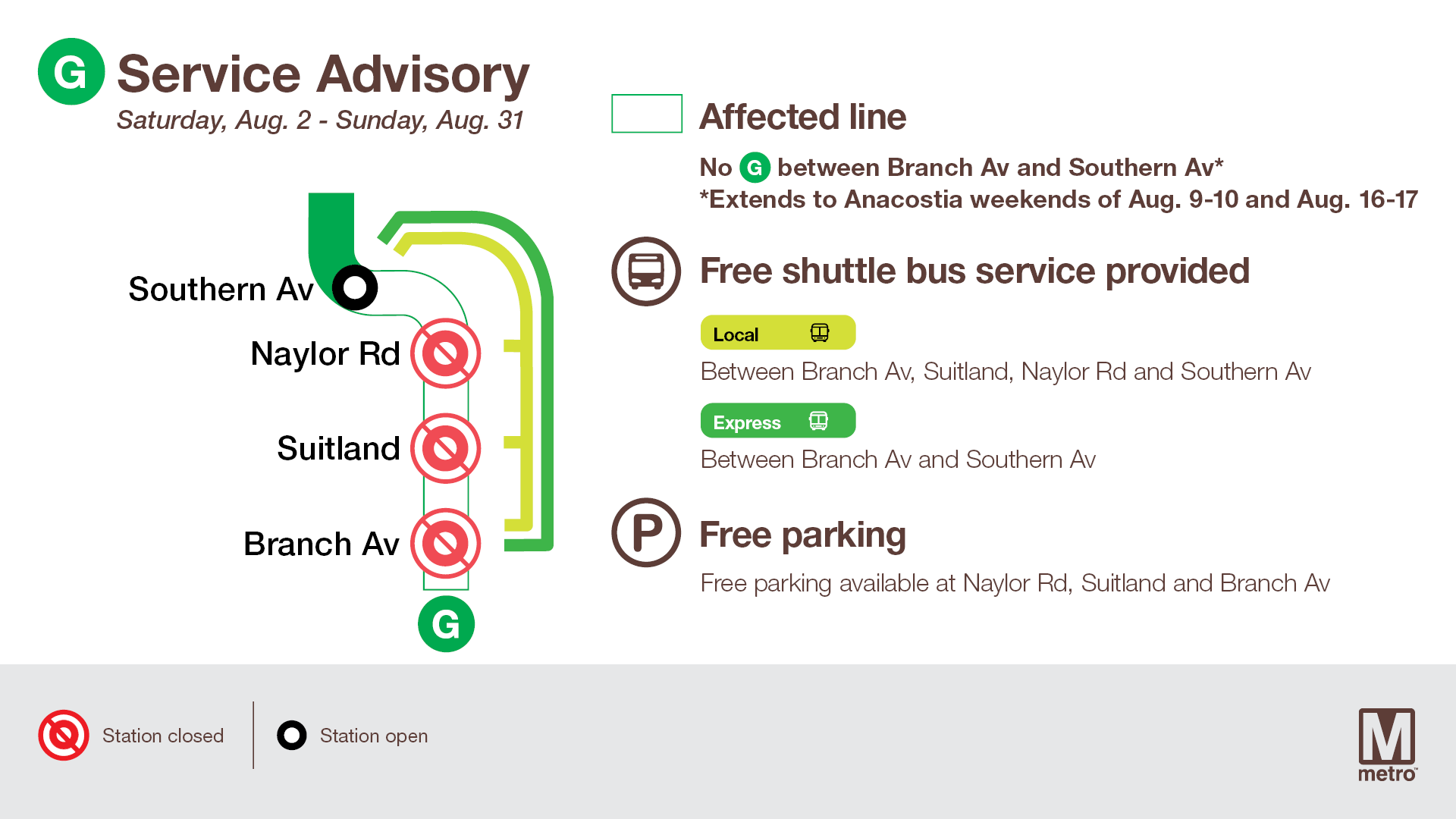 Mapa ng shuttle ng Green Line