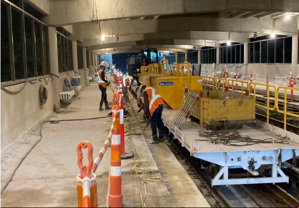 Demolishing old platform edge
