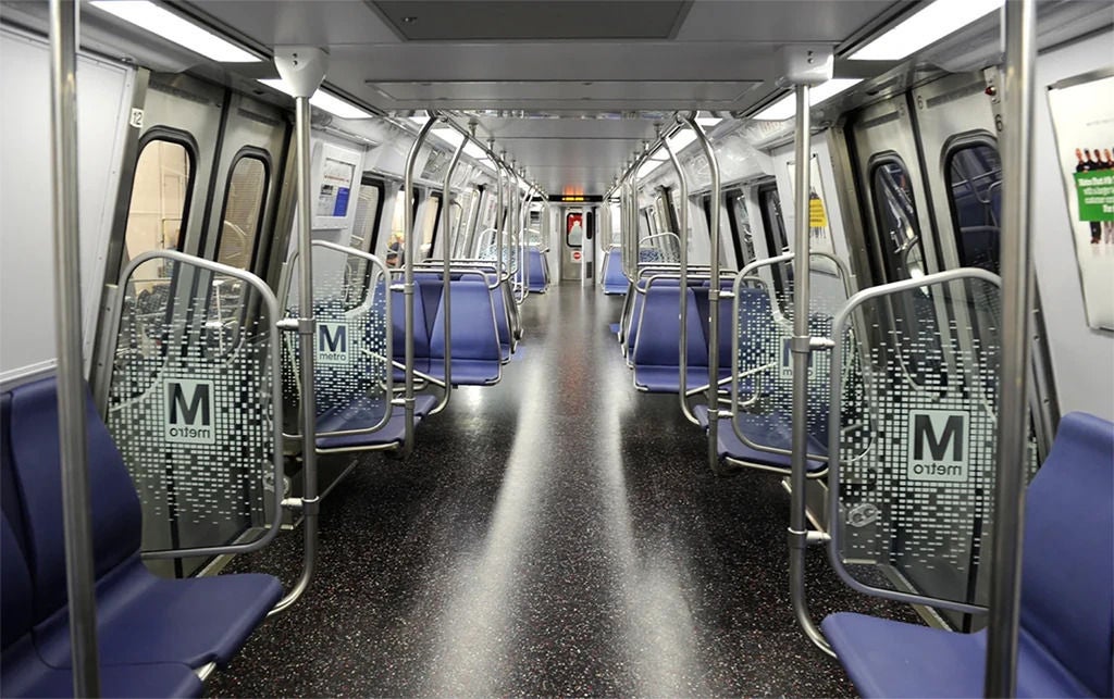 inside of a 7000 series train