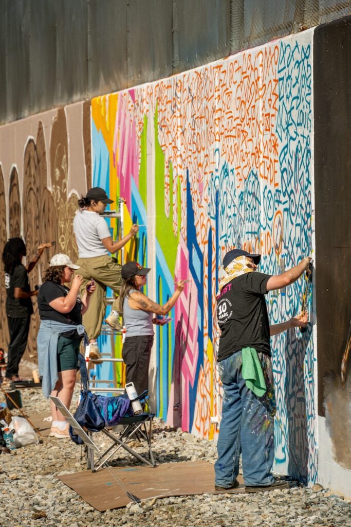 NoMa in Color painters working on a mural