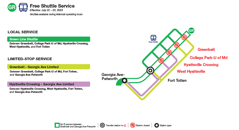 Shuttle Service Map July 22-23