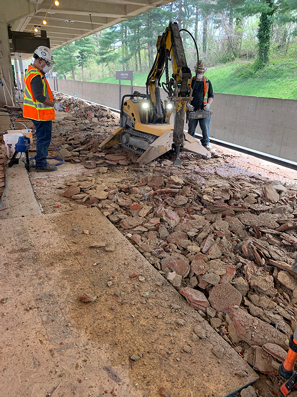 Platform demolition at Addison Rd Station