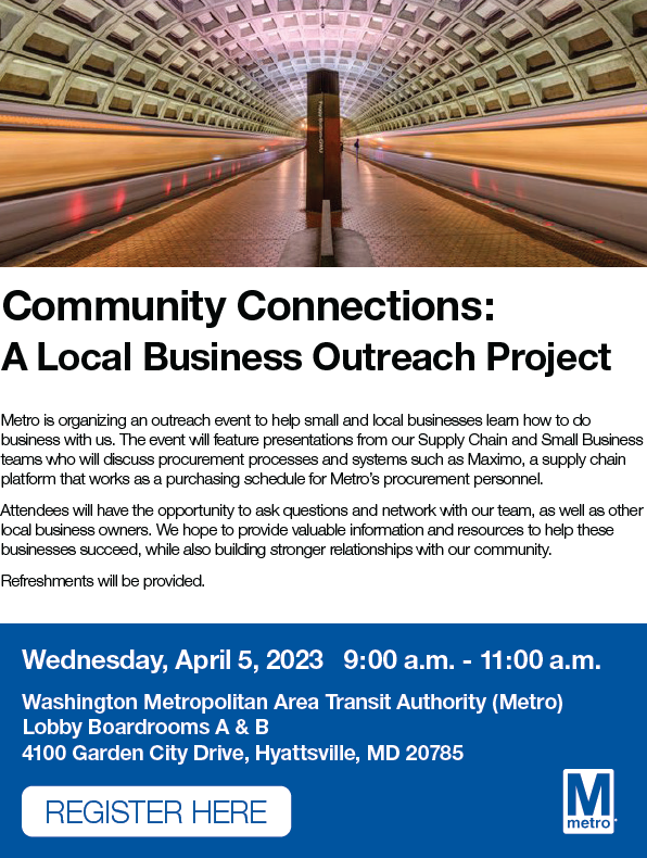 Community Connections A Local Business Outreach Project WMATA