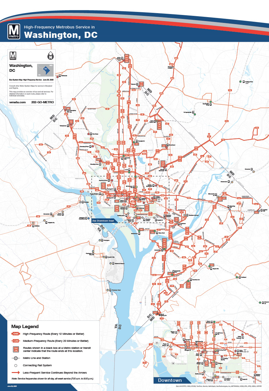 District of Columbia High Frequency Service Map