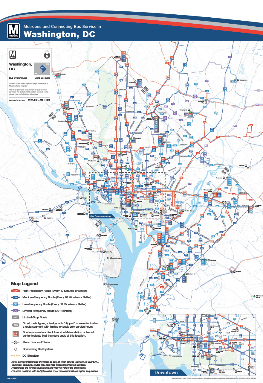 District of Columbia Bus Service Map
