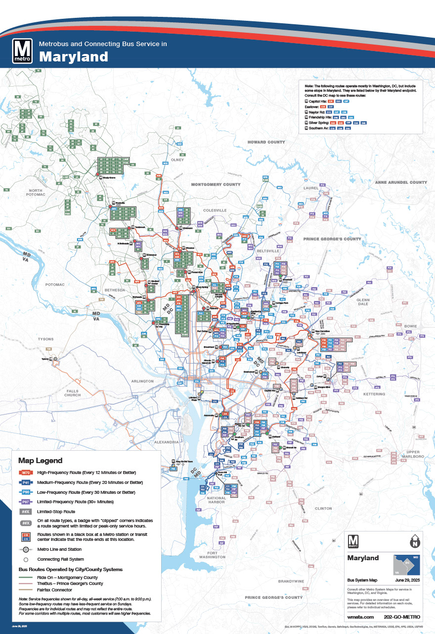 Maryland Bus Service Map