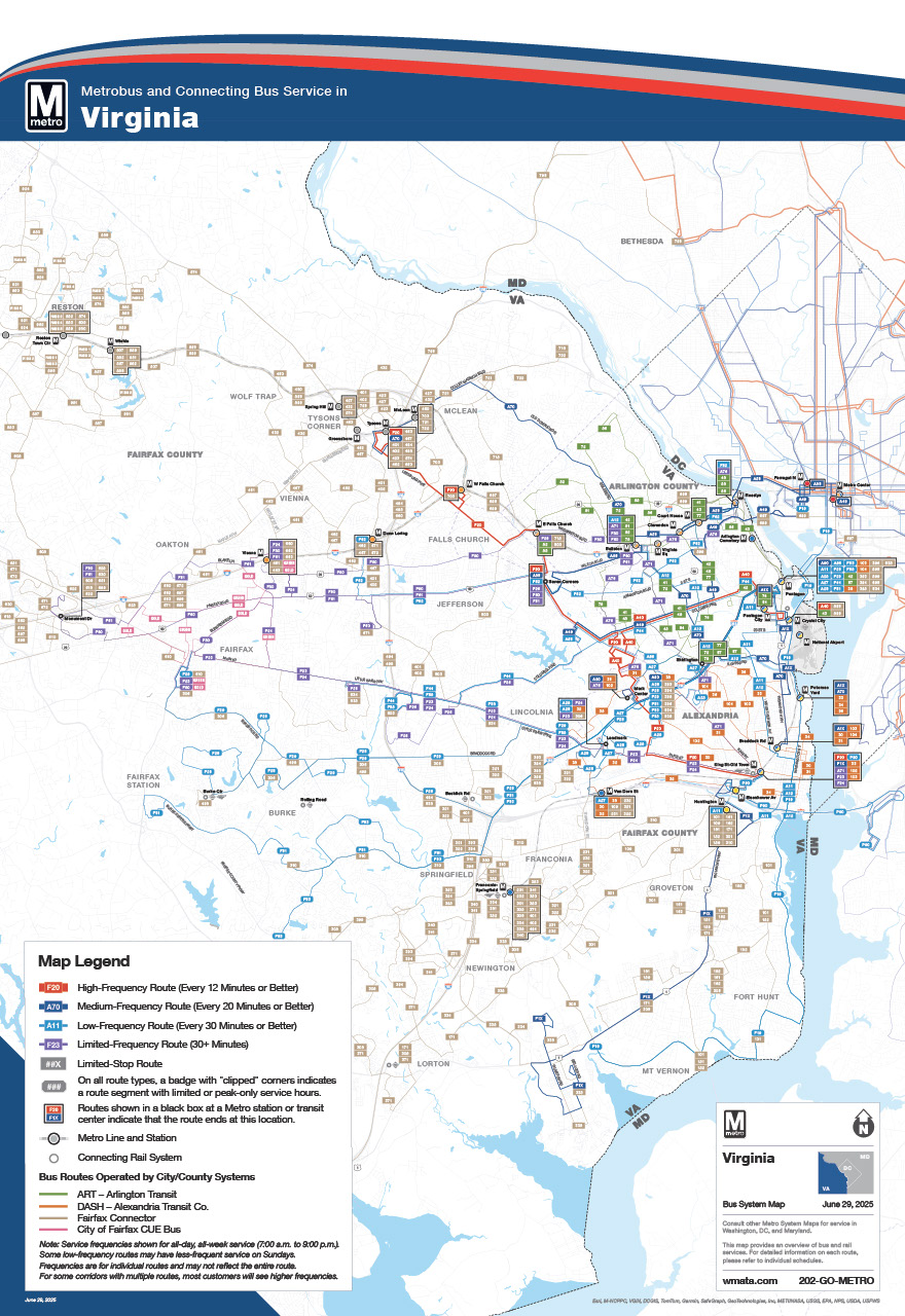 Virginia Bus Service Map