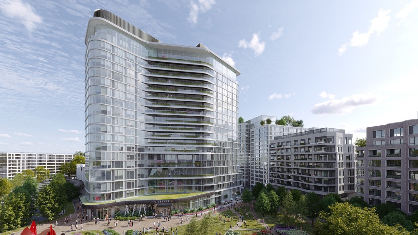 Reserve at Strathmore Square Rendering of new high rise apartment building
