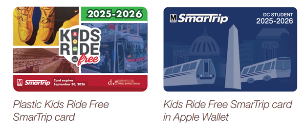 DC Kids Ride Free Cards DC Kids Ride Free Cards