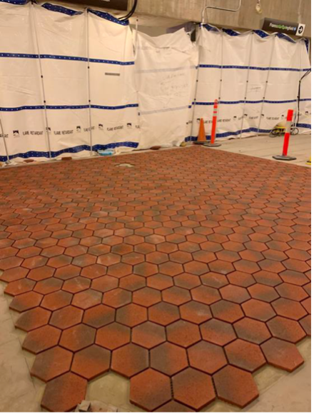Mezzanine tile installation