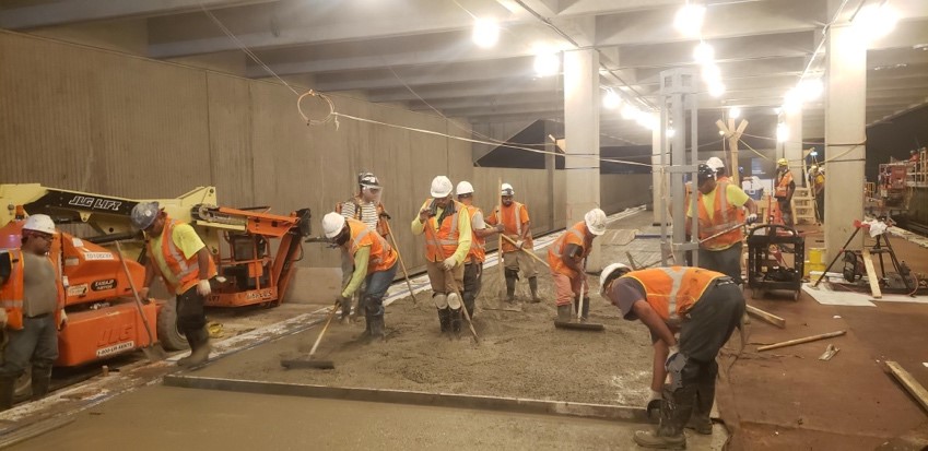 Ribeiro Construction pouring concrete at Vienna (Phase I, 2019)