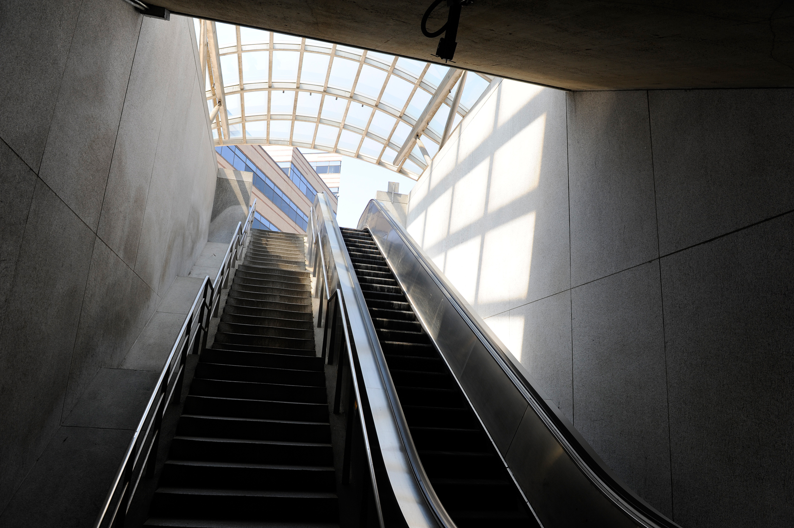 Looking Up Van Ness Escalators