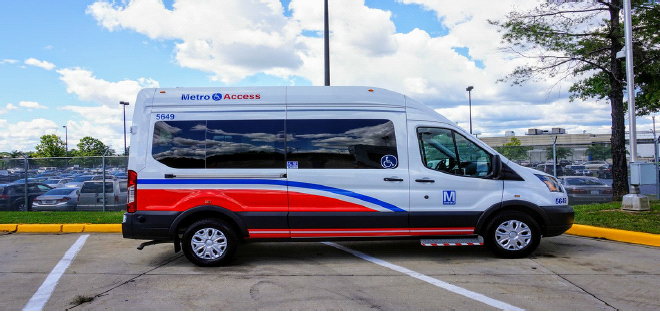 Composite photo of MetroAccess vehicles and services