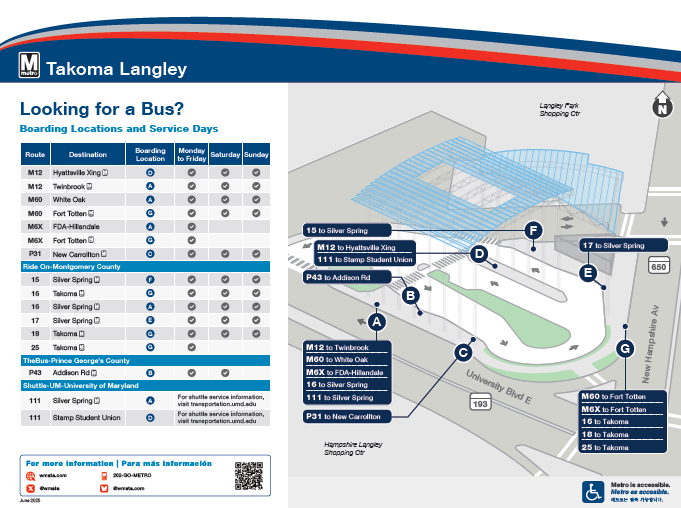 Takoma Langley Transit Center Map