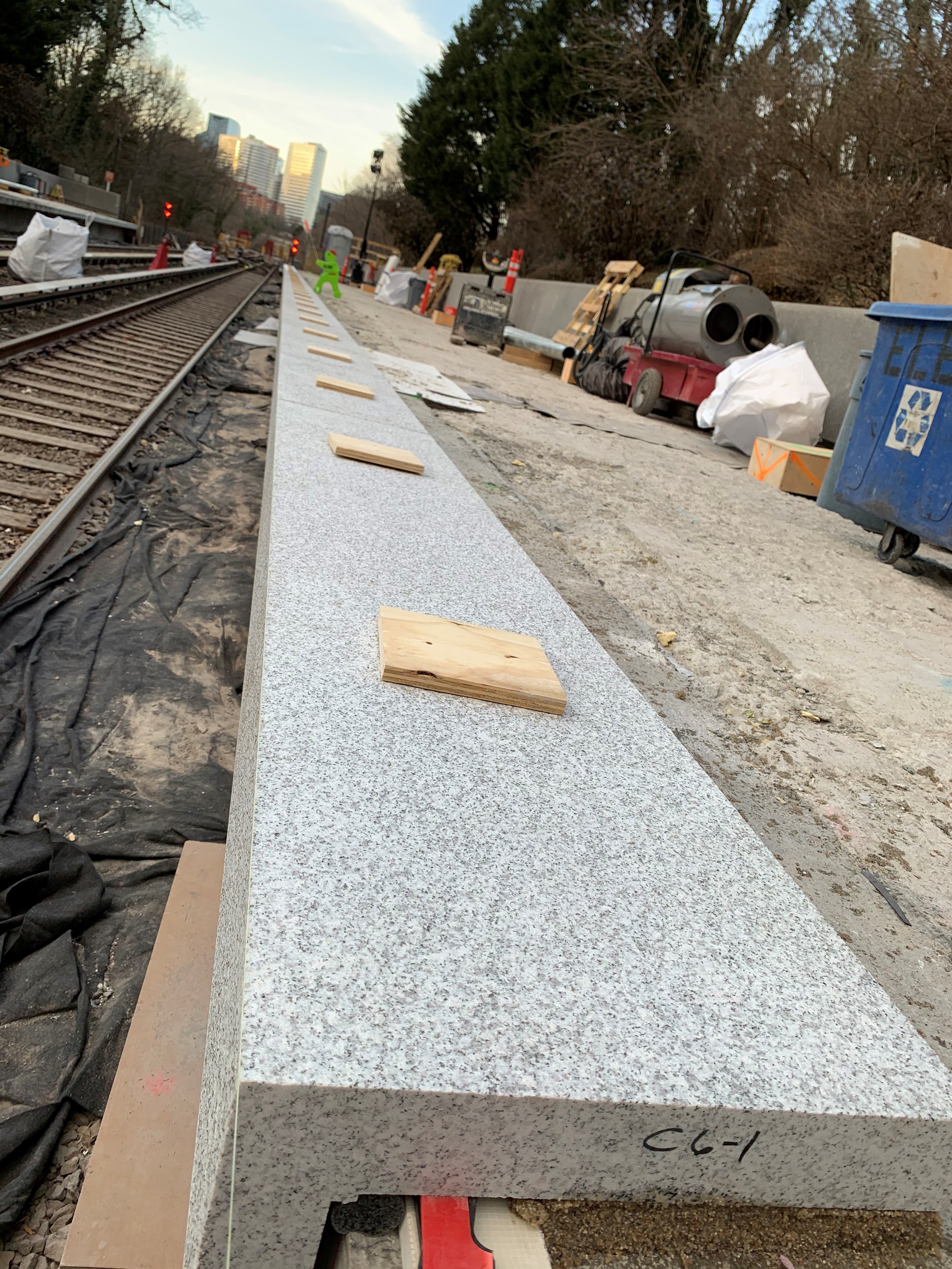 Granite edge installation at Arlington Cemetery
