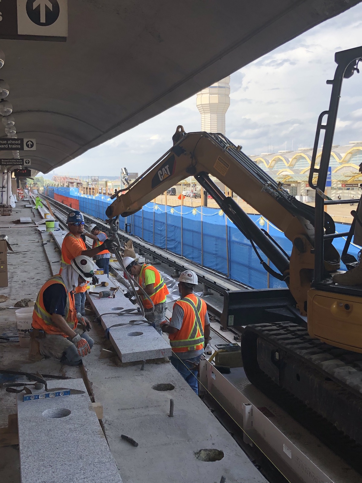 Granite edge installation at Reagan National Airport Granite edge installation at Reagan National Airport