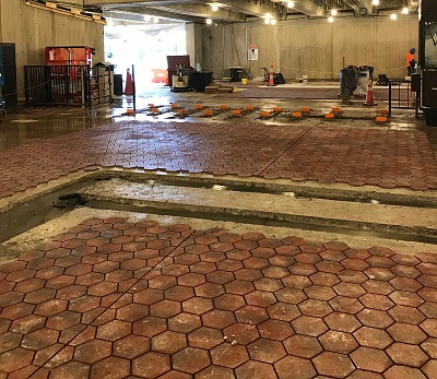 Mezzanine tile installation at Greenbelt