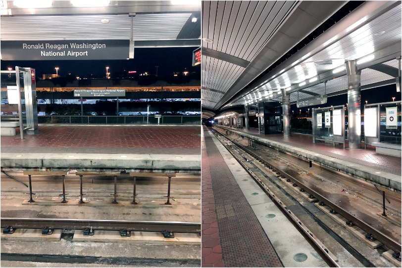 Conditions at Reagan National Airport platform in July 2020
