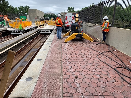 Platform demolition at West Hyattsville Station