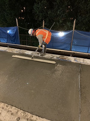 Topping slab work at Reagan National Airport Station