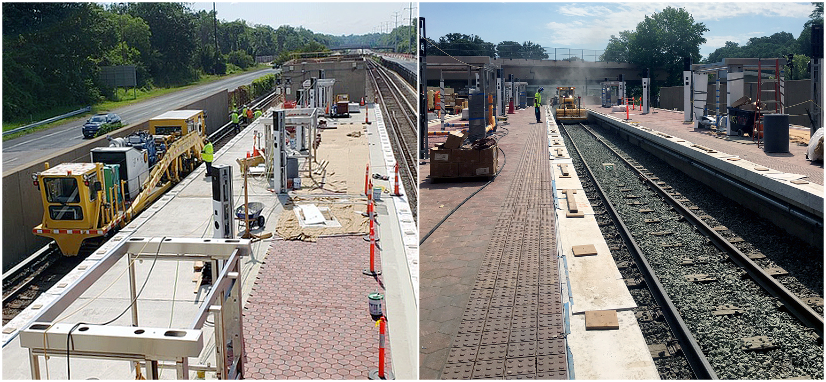 Track alignment work at East Falls Church and West Falls Church