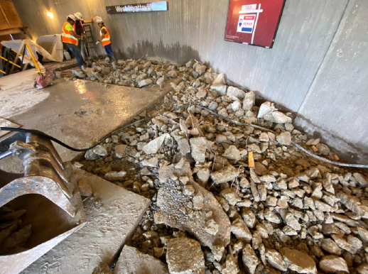 Old concrete removal at West Hyattsville