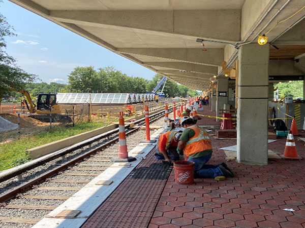 Platform tile installation