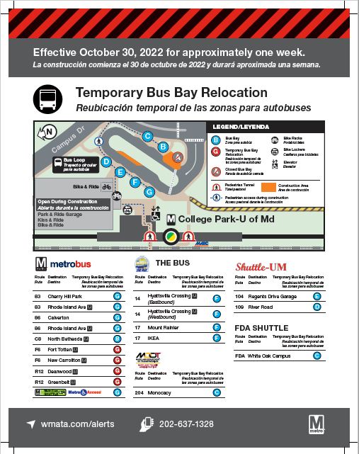 College Park Bus Loop Map Phase 2